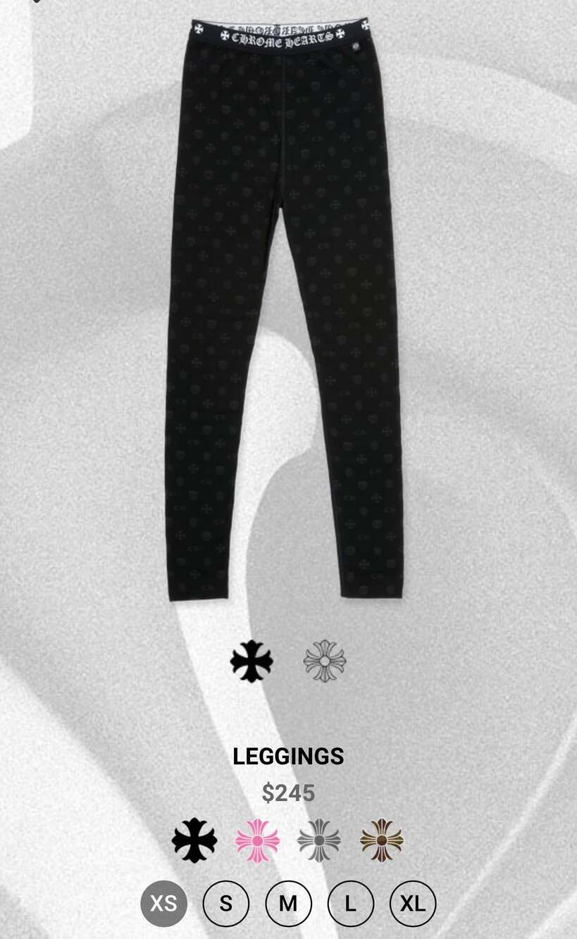 Chrome Hearts Horseshoe Logo Monogram Leggings Black